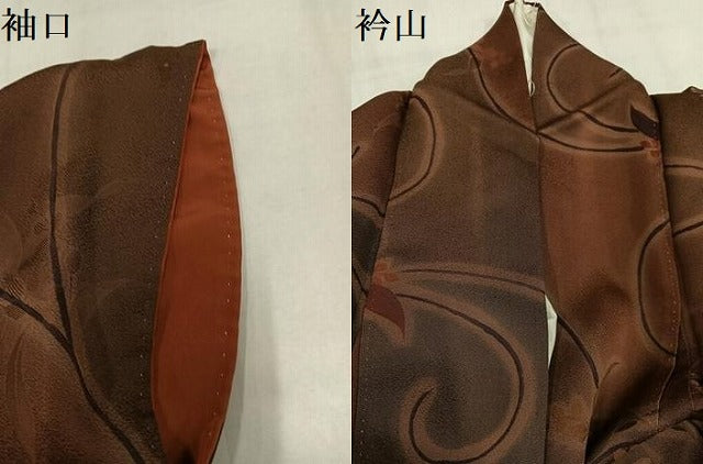 平和屋着物●上質な小紋　地紋起こし　花唐草文　正絹　逸品　AABM2602ph