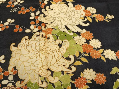 平和屋着物●訪問着　駒刺繍　草花文　金彩　松坂屋扱い　正絹　逸品　AABM2605ph