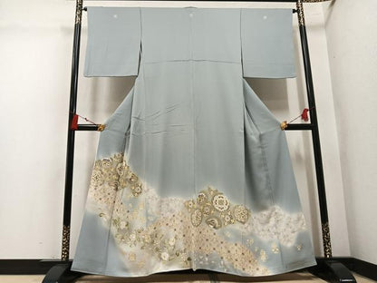 平和屋着物●豪華　色留袖　駒刺繍　鳳凰花唐草文　暈し染め　金彩　正絹　逸品　AABM2606ph