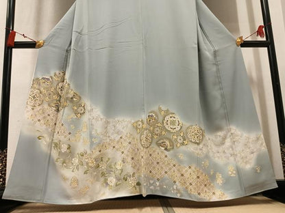 平和屋着物●豪華　色留袖　駒刺繍　鳳凰花唐草文　暈し染め　金彩　正絹　逸品　AABM2606ph