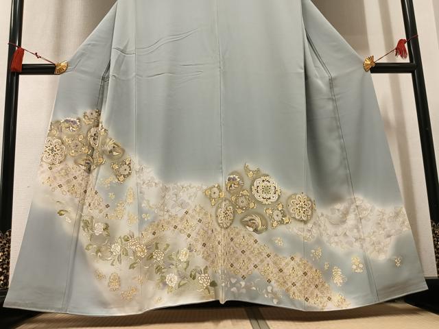 平和屋着物●豪華　色留袖　駒刺繍　鳳凰花唐草文　暈し染め　金彩　正絹　逸品　AABM2606ph