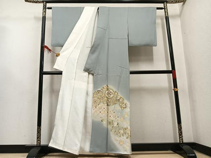 平和屋着物●豪華　色留袖　駒刺繍　鳳凰花唐草文　暈し染め　金彩　正絹　逸品　AABM2606ph
