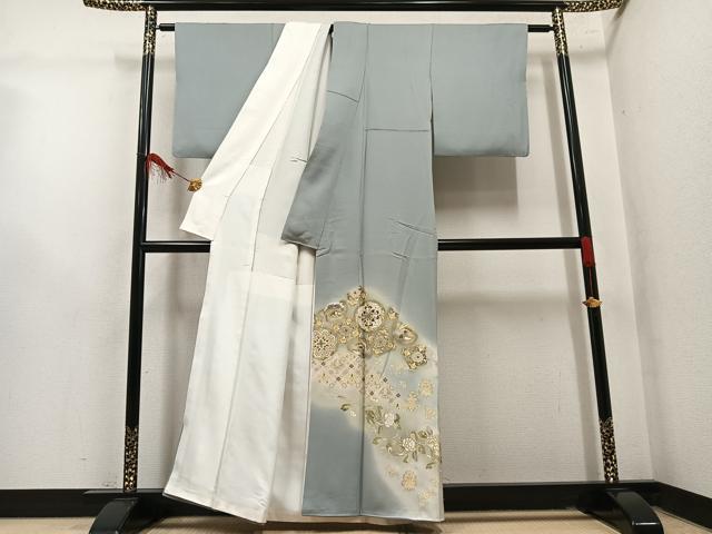 平和屋着物●豪華　色留袖　駒刺繍　鳳凰花唐草文　暈し染め　金彩　正絹　逸品　AABM2606ph