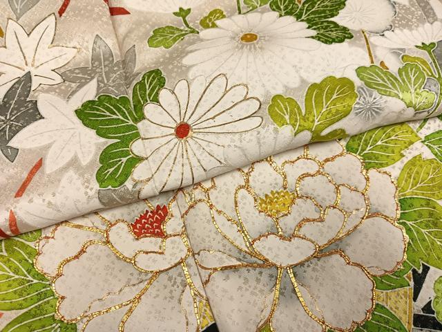 平和屋着物●豪華振袖　駒刺繍　七宝花車文　金糸　正絹　逸品　AABM2608ph