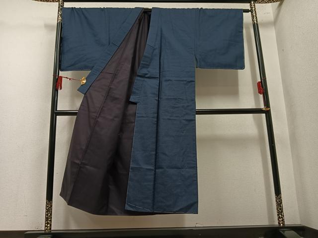 平和屋着物●男性　紬　アンサンブル　100亀甲　総詰め　正絹　逸品　未使用　AABM2609ph