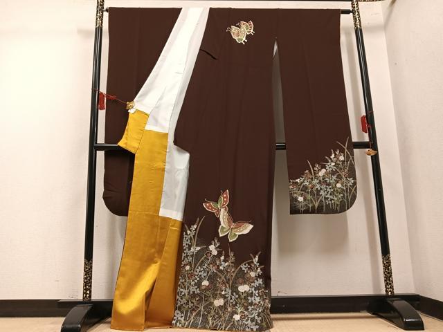 平和屋着物●豪華振袖　花蝶文　金彩　正絹　逸品　AABM2610ph