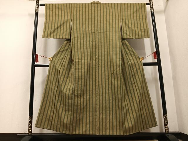 平和屋着物●上質な紬　間道　正絹　逸品　AABM2627ph