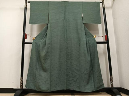 平和屋着物●上質な色無地　花地紋　岩井茶色　正絹　逸品　AABM2635ph