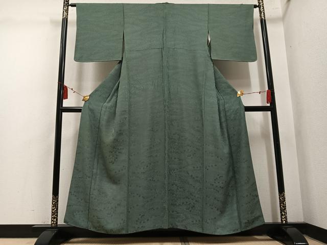 平和屋着物●上質な色無地　花地紋　岩井茶色　正絹　逸品　AABM2635ph