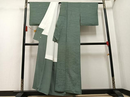 平和屋着物●上質な色無地　花地紋　岩井茶色　正絹　逸品　AABM2635ph
