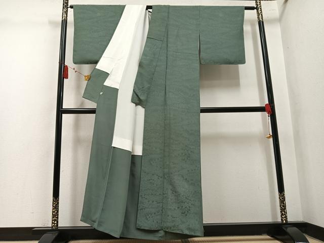 平和屋着物●上質な色無地　花地紋　岩井茶色　正絹　逸品　AABM2635ph