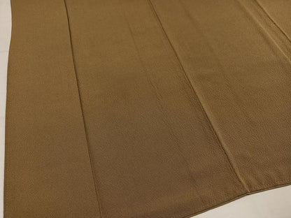 平和屋着物●ファッションデザイナー 花井幸子　色無地　路考茶色　正絹　逸品　AABM2639ph
