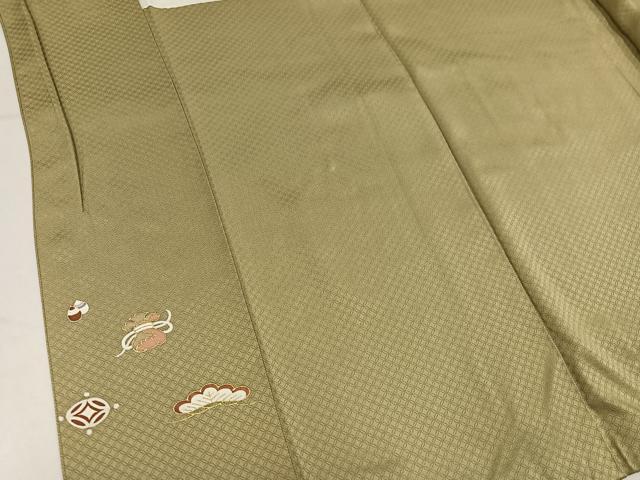 平和屋着物●豪華色留袖　刺繍　吉祥草花宝尽くし　正絹　逸品　AABM2640ph