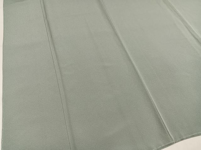 平和屋着物●本加賀友禅作家　浅野冨治男監修　色無地　堅牢草木染　薄鈍色　丹後ちりめん　証紙付き　正絹　逸品　未使用　AABM2643ph