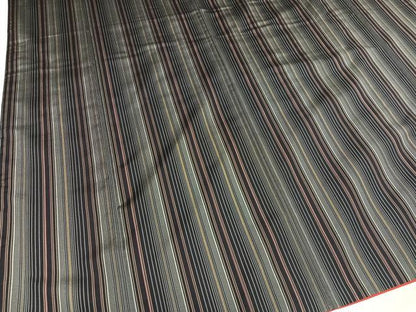 平和屋着物●本場縞大島紬　間道　正絹　逸品　AABM2644ph