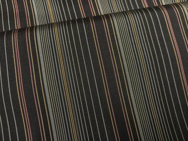 平和屋着物●本場縞大島紬　間道　正絹　逸品　AABM2644ph