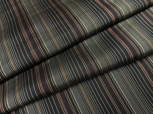 平和屋着物●本場縞大島紬　間道　正絹　逸品　AABM2644ph