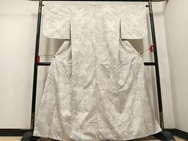 平和屋着物●本場大島紬　白大島　9マルキ　草木文　正絹　逸品　AABM2649ph