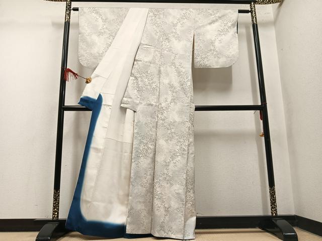 平和屋着物●本場大島紬　白大島　9マルキ　草木文　正絹　逸品　AABM2649ph