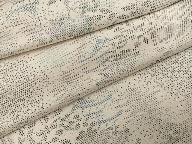 平和屋着物●本場大島紬　白大島　9マルキ　草木文　正絹　逸品　AABM2649ph