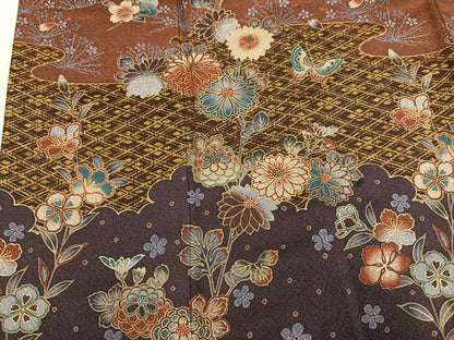 平和屋着物●訪問着　花蝶文　暈し染め　金彩　正絹　逸品　AABM2650ph