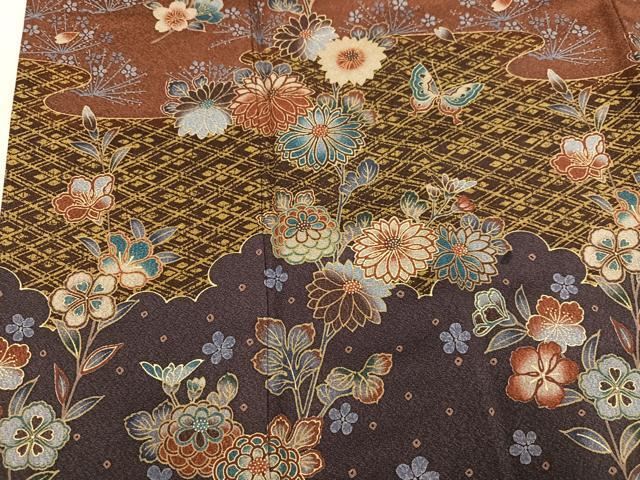 平和屋着物●訪問着　花蝶文　暈し染め　金彩　正絹　逸品　AABM2650ph
