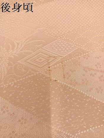 平和屋着物●上質な色無地　吉祥花地紋　肉色　大丸扱い　正絹　逸品　AABM2652ph