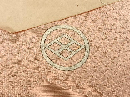 平和屋着物●上質な色無地　吉祥花地紋　肉色　大丸扱い　正絹　逸品　AABM2652ph