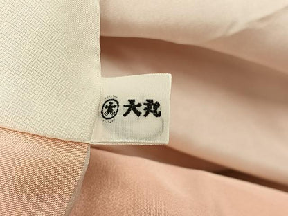平和屋着物●上質な色無地　吉祥花地紋　肉色　大丸扱い　正絹　逸品　AABM2652ph