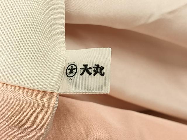平和屋着物●上質な色無地　吉祥花地紋　肉色　大丸扱い　正絹　逸品　AABM2652ph