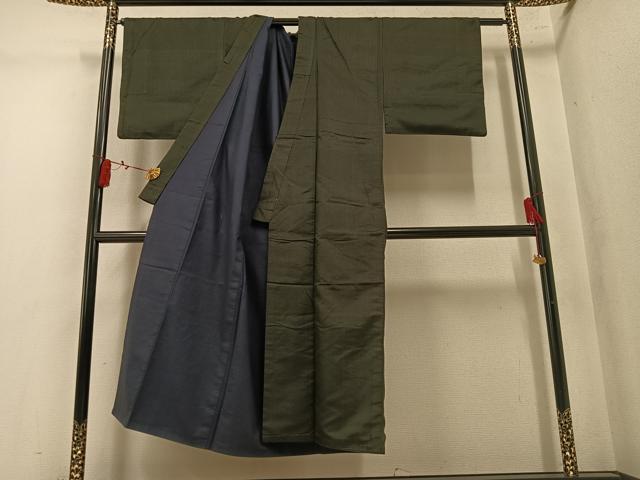 平和屋着物●男性　紬　縞　正絹　逸品　AABM2654ph