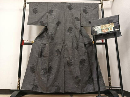 平和屋着物●本場大島紬　7マルキ　風景文　証紙付き　久野織物謹製　正絹　逸品　未使用　AABM2655ph