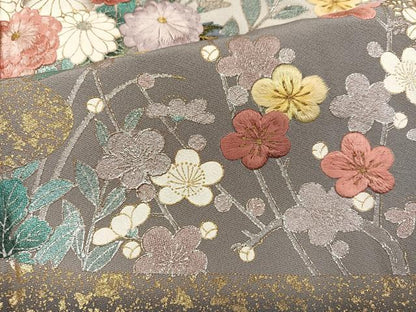 平和屋着物●英王室献上友禅作家　木下勝功　訪問着　刺繍　草花文　暈し染め　金銀彩　正絹　逸品　AABM2656ph