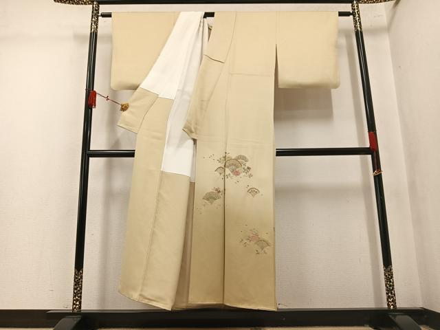 平和屋着物●中国三大刺繍　汕頭刺繍　スワトウ刺繍　相良刺繍　豪華色留袖　総刺繍　草花文　暈し染め　金糸　正絹　逸品　AABM2659ph