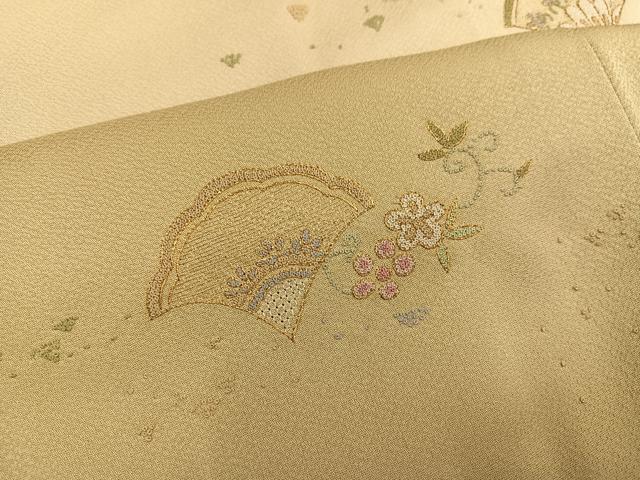 平和屋着物●中国三大刺繍　汕頭刺繍　スワトウ刺繍　相良刺繍　豪華色留袖　総刺繍　草花文　暈し染め　金糸　正絹　逸品　AABM2659ph