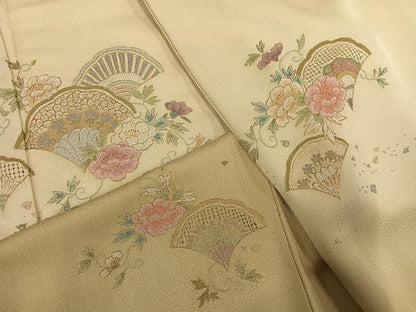 平和屋着物●中国三大刺繍　汕頭刺繍　スワトウ刺繍　相良刺繍　豪華色留袖　総刺繍　草花文　暈し染め　金糸　正絹　逸品　AABM2659ph