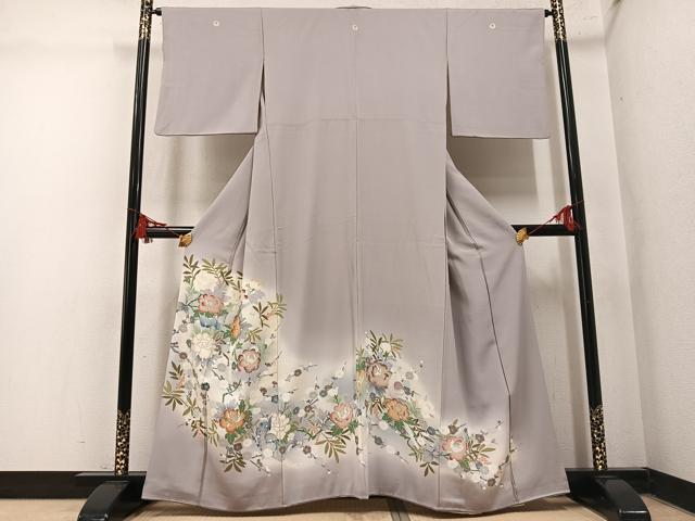 平和屋着物●豪華色留袖　作家物　花鳥文　暈し染め　金彩　正絹　逸品　AABM2662ph