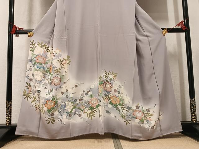 平和屋着物●豪華色留袖　作家物　花鳥文　暈し染め　金彩　正絹　逸品　AABM2662ph