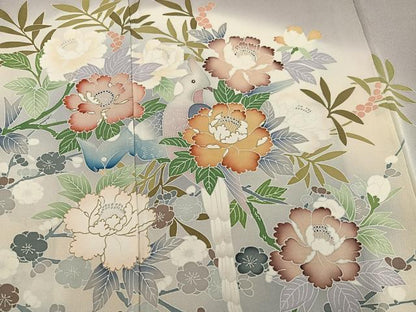 平和屋着物●豪華色留袖　作家物　花鳥文　暈し染め　金彩　正絹　逸品　AABM2662ph