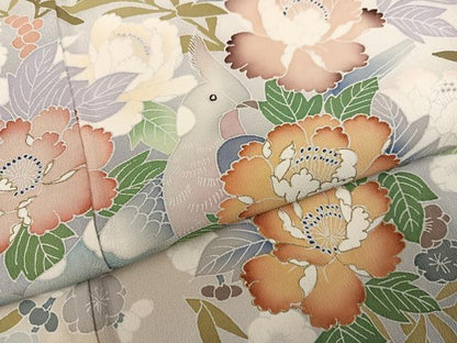 平和屋着物●豪華色留袖　作家物　花鳥文　暈し染め　金彩　正絹　逸品　AABM2662ph