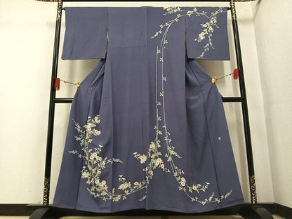 平和屋着物●訪問着　友禅　作家物　枝花文　正絹　逸品　AABM2666ph