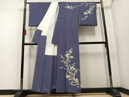 平和屋着物●訪問着　友禅　作家物　枝花文　正絹　逸品　AABM2666ph