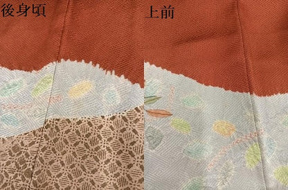 平和屋着物●訪問着　駒刺繍　草花文　金彩　正絹　逸品　未使用　AABM2675ph