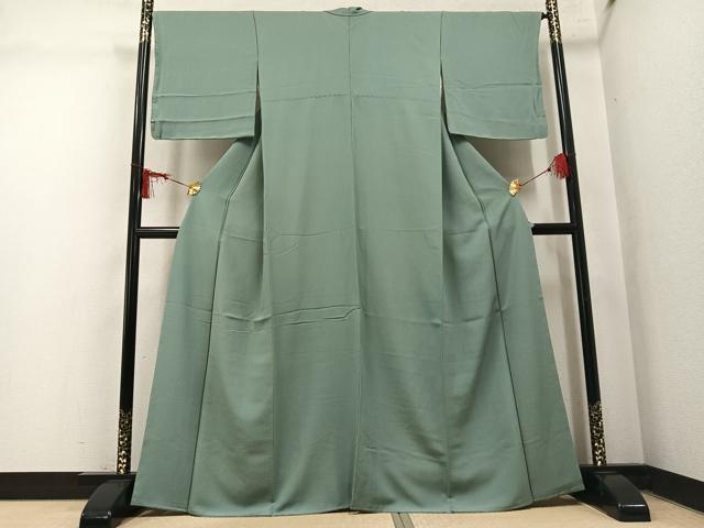 平和屋着物●上質な色無地　薄青色　正絹　逸品　未使用　AABM2676ph