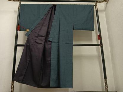 平和屋着物●男性　紬　アンサンブル　100亀甲　正絹　逸品　AABM2677ph