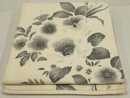 平和屋着物◎六通柄袋帯　作家物　ろうけつ染　草花文　正絹　逸品　AABM2682ou