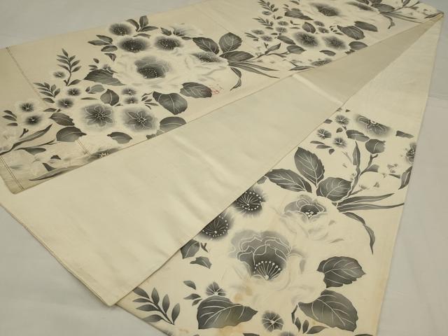 平和屋着物◎六通柄袋帯　作家物　ろうけつ染　草花文　正絹　逸品　AABM2682ou