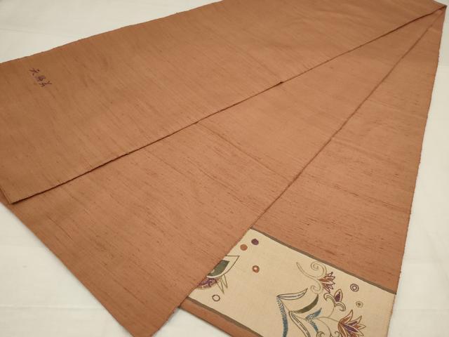 平和屋着物▼中国三大刺繍　相良刺繍　太鼓柄袋帯　天然美　花鳥文　正絹　逸品　AABM2684ou