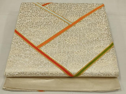 平和屋着物◎六通柄袋帯　唐織　花尽くし　正絹　逸品　未使用　AABM2690ou