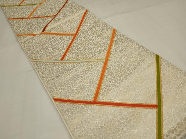 平和屋着物◎六通柄袋帯　唐織　花尽くし　正絹　逸品　未使用　AABM2690ou